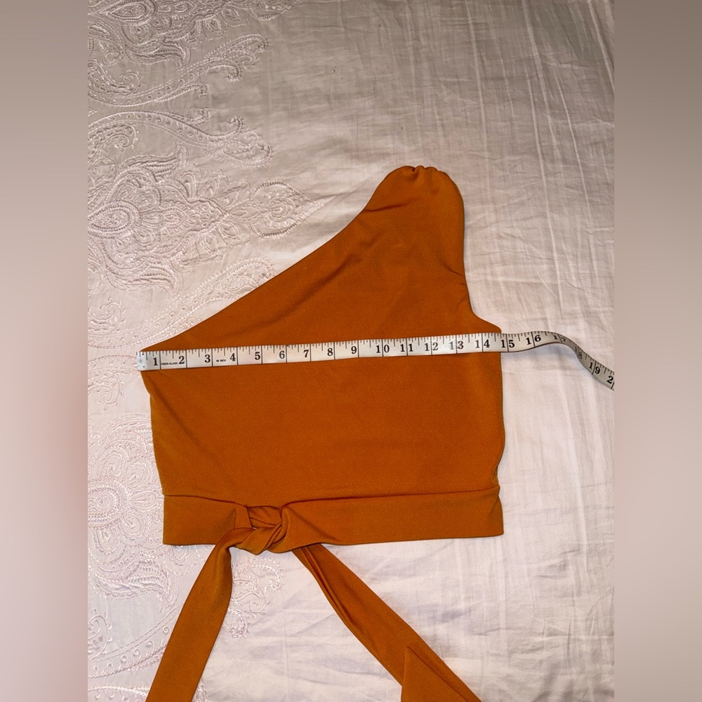 Like New Unbranded One-Shoulder Orange Crop Top - Picture 6 of 6